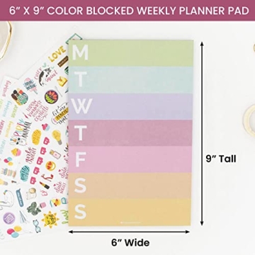 bloom Weekly Organizer Pad - 80 Tear-Off Sheets - 6x9 Rainbow