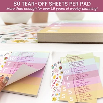 bloom Weekly Organizer Pad - 80 Tear-Off Sheets - 6x9 Rainbow