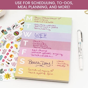 bloom Weekly Organizer Pad - 80 Tear-Off Sheets - 6x9 Rainbow