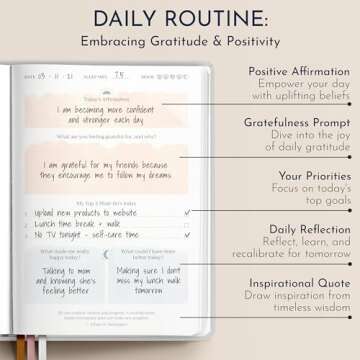 RYVE Daily Gratitude Journal for Women: 6-Month Guided Positivity & Wellness Journal with Prompts - Affirmation, Mindfulness, Self Help & Reflection, Gratitude Journal Notebook, Manifestation Journal