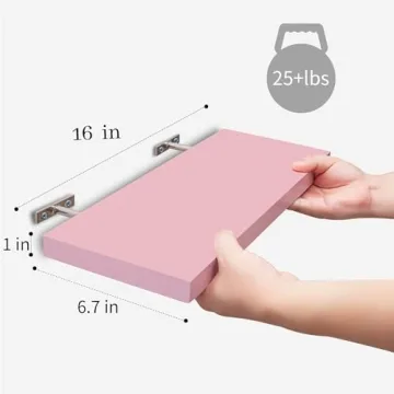 SAUMONIERES Floating Shelves Solid Wood Set of 3 Wall Shelf