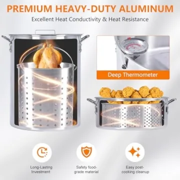 HOPERAN 54K BTU Propane Deep Fryer Kit Dual Turkey Fish Fryer