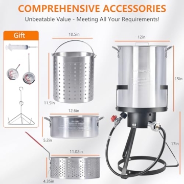 HOPERAN 54K BTU Propane Deep Fryer Kit Dual Turkey Fish Fryer