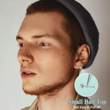 THUNARAZ 60pcs Nose Studs Rings - Hypoallergenic Body Jewelry