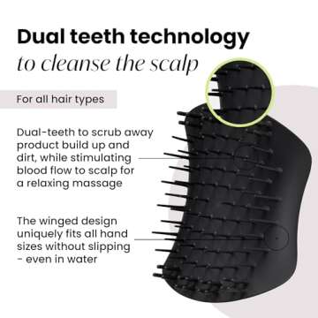 TANGLE TEEZER Scalp & Shampoo Hairbrush, to Exfoliate, Massage, and Cleanse, for All Hair Types, Ony...