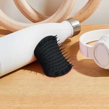TANGLE TEEZER Scalp & Shampoo Hairbrush, to Exfoliate, Massage, and Cleanse, for All Hair Types, Onyx Black
