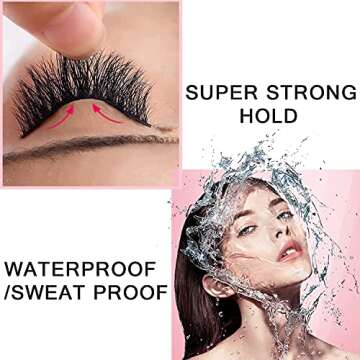 HSKIE Eyelash Glue Clear Lash Glue Strong Eyelash Glue for False Lashes Waterproof Eyelash Glue Fals...