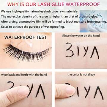 HSKIE Eyelash Glue Clear Lash Glue Strong Eyelash Glue for False Lashes Waterproof Eyelash Glue False Eyelashes Glue Sensitive Eyes Latex Free Lash Adhesive Glue 0.18 OZ Clear