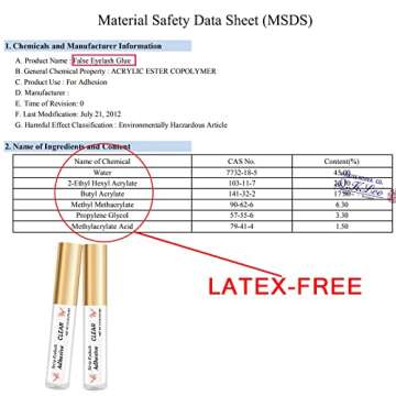 HSKIE Eyelash Glue Clear Lash Glue Strong Eyelash Glue for False Lashes Waterproof Eyelash Glue False Eyelashes Glue Sensitive Eyes Latex Free Lash Adhesive Glue 0.18 OZ Clear