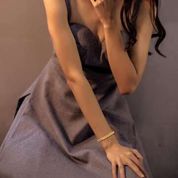 Tuewut Stainless Steel 8mm Cuban Link Bracelet for Men/Women/Boy,Silver/18K Gold Plated 7/8/9 inch Fashion HIP HOP Jewelry Bracelet for Gifts (Gold, 10 Inches)