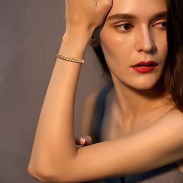 Tuewut Stainless Steel 8mm Cuban Link Bracelet for Men/Women/Boy,Silver/18K Gold Plated 7/8/9 inch Fashion HIP HOP Jewelry Bracelet for Gifts (Gold, 10 Inches)