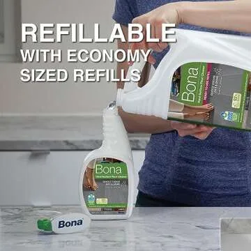 Bona Multi-Surface Floor Cleaner Spray - 32 fl oz - Unscented - Refillable - Residue-Free Floor Cleaning Solution for Stone, Tile, Laminate, and Vinyl Floors