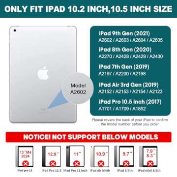 BABG iPad 9th Generation Case with Keyboard,360° Rotatable,Touchpad,Backlit Keyboard with Pencil Holder for 10.2 inch iPad 9th Gen 2021/ 8th Gen 2020/7th Gen 2019 and iPad Air 3/Pro 10.5"-Rose Gold