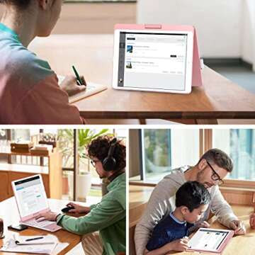 BABG iPad 9th Generation Case with Keyboard,360° Rotatable,Touchpad,Backlit Keyboard with Pencil Holder for 10.2 inch iPad 9th Gen 2021/ 8th Gen 2020/7th Gen 2019 and iPad Air 3/Pro 10.5"-Rose Gold