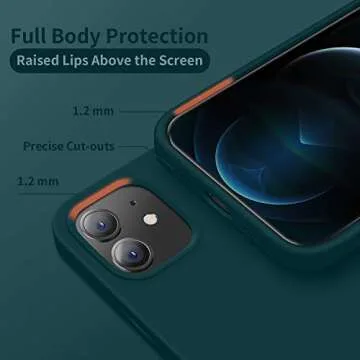 Cordking Designed for iPhone 12 Case, Designed for iPhone 12 Pro Case, Silicone Shockproof Phone Case with [Soft Anti-Scratch Microfiber Lining] 6.1 inch, Teal