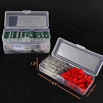 airgoesin Small Clear Storage Box Container Desktop Organizer with Lid, 4.9 in x 2 in x 1.3 in for K...