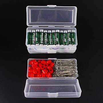 airgoesin Small Clear Storage Box Container Desktop Organizer with Lid, 4.9 in x 2 in x 1.3 in for Keeping Small Parts, Coints, Screws, Q-Tip, Flossers, Ornaments, 3pcs/pk