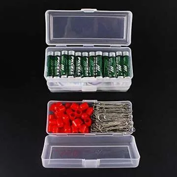 airgoesin Small Clear Storage Box Container Desktop Organizer with Lid, 4.9 in x 2 in x 1.3 in for Keeping Small Parts, Coints, Screws, Q-Tip, Flossers, Ornaments, 3pcs/pk