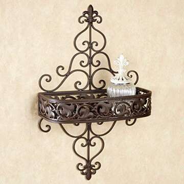 Touch of Class Fleur de Lis Wall Shelf Espresso