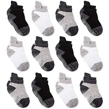 ZAPLES Baby Non-Slip Ankle Socks, 12 Pack for Infants