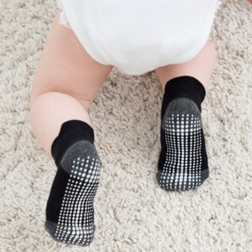 ZAPLES Non-Slip Ankle Socks for Infants, 12 Pack