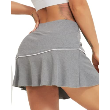 Feazac Women Tennis Skirt with Built-In Shorts and High Waist