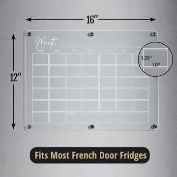 Blue Violet Magnetic Calendar Set for Refrigerator Planning