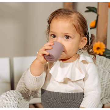 Safe Silicone Baby Weaning Cups Developmental Mauve 2 Pack