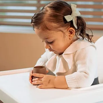 Safe Silicone Baby Weaning Cups Developmental Mauve 2 Pack