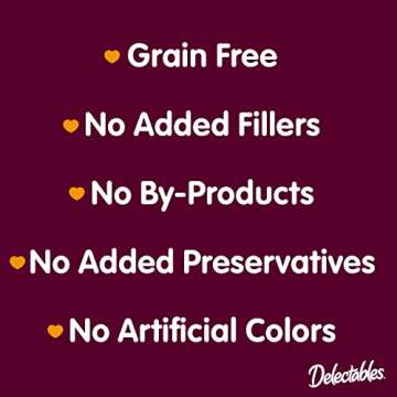 Delectables Squeeze Up Creamy Squeezable Puree, Lickable Wet Cat Treats, Grain Free, No Added Fillers, No By-Products, No Added Preservatives, 0.5 Ounces Tube Chicken Flavor, 32 Tubes Total