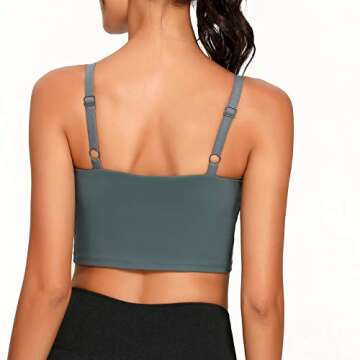 Lemedy Sports Bra Adjustable Strap Crop Padded Tank Top Workout Yoga Gym Running