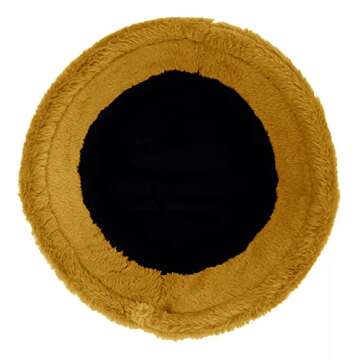 Cozy Mustard Plush Fluffy Bucket Hat for Women