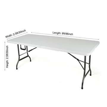 Gowinex 2 Pack 8ft White Spandex Table Skirt Spandex Tablecloth Stretch Fitted Table Cover for 96Lx30Wx30H Inch Rectangular Table