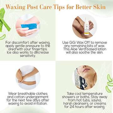 GiGi Wax Off Hair Wax Remover Gel with Aloe Vera - Soothing Skin Care After Waxing 8 oz