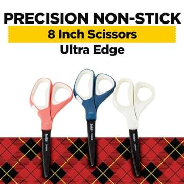 Scotch Brand Precision Ultra Edge Scissors, 8 Inch, 3-Pack