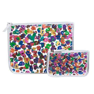 Lingtoolator r Zipper Insert (Set of 2) Travel Organizer Storage Pop In Bogg Bag (Rainbow Leopard)