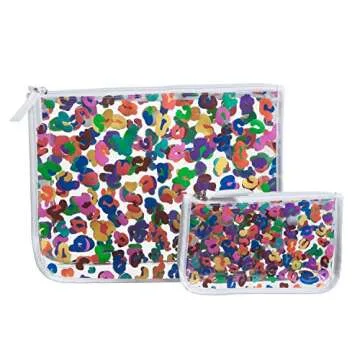 Lingtoolator r Zipper Insert (Set of 2) Travel Organizer Storage Pop In Bogg Bag (Rainbow Leopard)