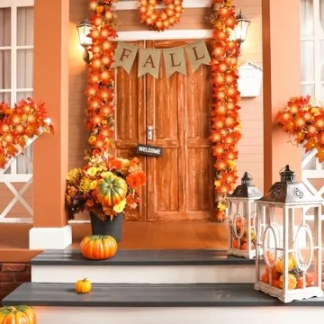 Fall Leaves Garland with Lights - 20FT Fall Decor