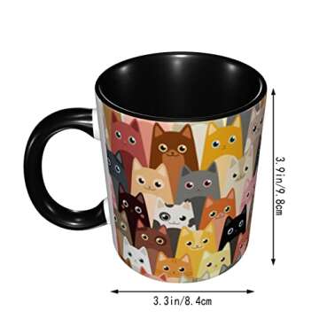Yamegoun Cats Funny Coffee Mug 11oz - Ceramic Novelty Tea Cup Gifts for Office and Home Kitchen Micr...