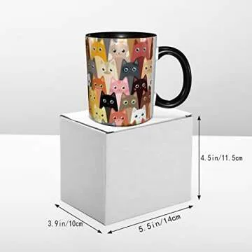 Yamegoun Cats Funny Coffee Mug 11oz - Ceramic Novelty Tea Cup Gifts for Office and Home Kitchen Microwave Safe