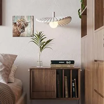 YUEYARIT Highland Cow Picture Wall Decor Canvas Print Painting Art Vintage Country Farmhouse Art for Gifts and Home Decor Ready to Hang Dining Room Bedroom Living Room Kitchen Bathroom Office