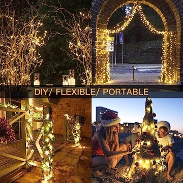 SUDDUS 33ft 100 LED Outdoor String Lights Remote Waterproof