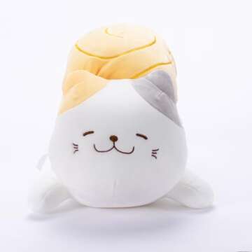 MINISO Sushi Cat Plush Toy | 14'' Cute Cat Soft Plushies Body Pillow | Kitten Plush Throw Pillow Doll