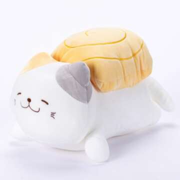 MINISO Sushi Cat Plush Toy | 14'' Cute Cat Soft Plushies Body Pillow | Kitten Plush Throw Pillow Doll