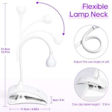 AORAEM LED Nail Lamp Portable Gooseneck Plug in Lamp Gel Light Nail Dryer Gel Polish Light Professional Nail Light for Gel Nail Home DIY