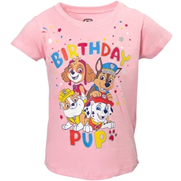 Paw Patrol Skye Rubble Marshall Birthday Toddler Girls T-Shirt Light Pink 5T