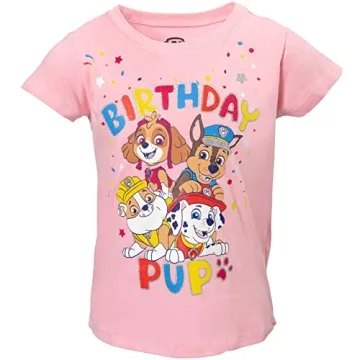 Paw Patrol Skye Rubble Marshall Birthday Toddler Girls T-Shirt Light Pink 5T