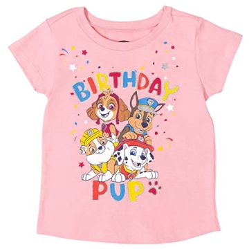 Paw Patrol Skye Rubble Marshall Birthday Toddler Girls T-Shirt Light Pink 5T