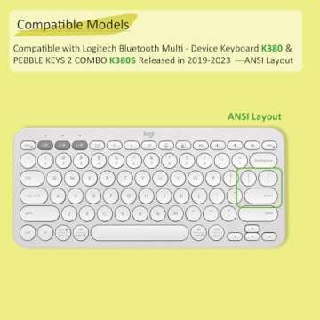 Silicone Keyboard Cover Skin for Logitech K380 & 2023 Pebble Keys 2 K380S Combo for MAC Bluetooth Mu...