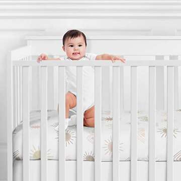 Sweet Jojo Designs Boho Desert Sun Girl Fitted Crib Sheet Baby or Toddler Bed Nursery - Blush Pink M...